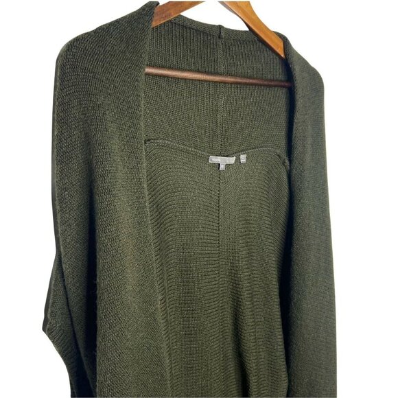 Vince Cardigan Womens XS Green Open-Front Shawl Collar with Pockets Llama Wool - Picture 9 of 10